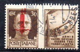 XP2269 - REPUBBLICA SOCIALE RSI , Propaganda Guerra 30 Cent Usato  " Armi E Cuori ..." - Propaganda Di Guerra