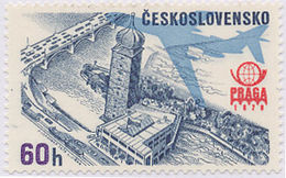 Czechoslovakia / Stamps (1976) L0080 (Air Mail Stamp): PRAGA 78 (Prague, Building "Manes"); Painter: J. Lukavsky - Islands