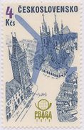 Czechoslovakia / Stamps (1976) L0084 (Air Mail Stamp): PRAGA 78 (Prague, Old Town Square); Painter: J. Lukavsky - Luftpost