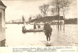 De Overstroomingen Te Hamme - Maart 1906 - Les Inondations à Hamme - L'Embarquement Des Visiteurs - Hamme