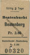 Schweiz - Standseilbahn - Beatenbucht Beatenberg - Fahrkarte 1960 Fr. 2.80 - Europe