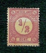 NEDERLAND 1876 - Numeral - 1/2 C. Rosa Chiaro- Unifcato Olanda 30a - Ungebraucht