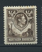 NORTHERN  RHODESIA    1938    1/2d  Chocolate    Perf  12 1/2    MH - Rhodésie Du Nord (...-1963)