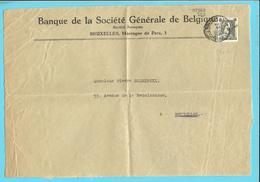 408 Op Brief (voorzijde) Stempel BRUXELLES, Met Firmaperforatie (perfin) "S.G." Van Banque Societe Generale De Belgique - 1934-51