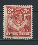 NORTHERN  RHODESIA    1938    3d  Scarlet      USED - Rhodésie Du Nord (...-1963)