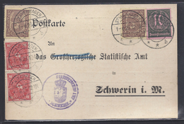 POSTKARTE Nach SCHWERIN DIENSTMARKEN SERVICE MECKLENBURG STATISTISCHES AMT METEOROLOGIE WETTER MAI 1923 - Schwerin