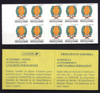 Andorre Yv Carnet 11 Neuf ** MNH 10 Timbres écusson Voir Scan - Carnets