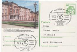 2662   Entero Postal Alemania,   Menden 1980 , Bruchsal - Illustrated Postcards - Used