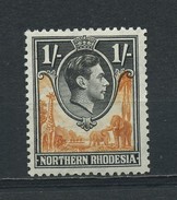 NORTHERN  RHODESIA    1938   1/-  Yellow  Brown  And  Black    MH - Rhodésie Du Nord (...-1963)