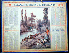 CALENDRIER ALMANACH DES POSTES PTT 1929 GARDEURS DINDONS EN DORDOGNE  DEPARTEMENT DU RHONE   POSTES ET TELECOMMUNICATION - Grand Format : 1921-40