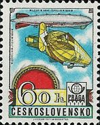 Czechoslovakia / Stamps (1977) L0086 (Air Mail Stamp): PRAGA 78 (Zeppelin 1909, LZ127 1928); Painter: J. Liesler - Luchtpost