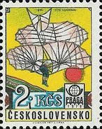 Czechoslovakia / Stamps (1977) L0089 (Air Mail Stamp): PRAGA 78 (Otto Lilienthal, 1896); Painter: J. Liesler - Luchtpost