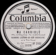 78 T.- 25 Cm - état B -  RAYMOND LEGRAND -  MA CARRIOLE - LE RAT DES VILLES ET LE RAT DES CHAMPS - 78 T - Discos Para Fonógrafos