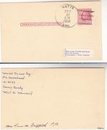 1956  SIGNED LAST DAY Of WATTS Ark POST OFFICE Postal STATIONERY CARD Usa Cover Stamps Event - 1941-60