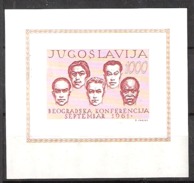 Yugoslavia 1961 Conference Of The Alliance Countries Belgrade Mi Bloc 7  MNH(**) - Unused Stamps