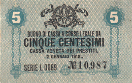 5 Centesimi Occupazione Austriaca, Cassa Veneta Dei Prestiti. 1918 - Other & Unclassified