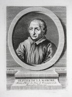 Olivier De La Marche - Olivier De La Marche (1425-1502) Poete Chroniqueur Poet Ecrivain Gravure Kupferstich Po - Estampas & Grabados
