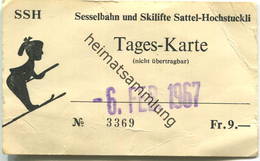 Schweiz - Sesselbahn Und Skilifte Sattel-Hochstuckli - Tages-Karte 1967 - Europa