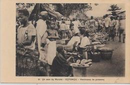 CPA DAHOMEY Afrique Noire écrite COTONOU Métier Marché - Dahomey