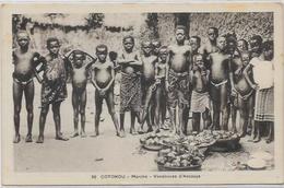 CPA DAHOMEY Afrique Noire écrite COTONOU Métier Marché - Dahomey