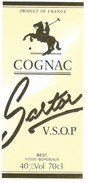 étiquette  Cognac Sartor VSOP Best Bordeaux "cheval Polo" - Alcoholes Y Licores