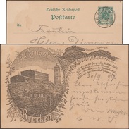 Allemagne 1894, Carte Postale, Entier. Vue De Brocken, 1141 M. Hôtel Et Tour D'observation Faisant Penser à Un Phare - Hotel- & Gaststättengewerbe
