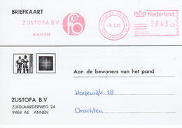 1981 Roodfrankering PB Op Firmabk Van ANNEN Naar Drachten - Franking Machines (EMA)