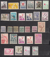 TURQUIE ° ET * LOT DE 28 TIMBRES DIFFERENTS - Timbres De Bienfaisance