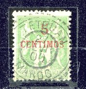 Maroc * N° 2A - 5 Centimos. S. 5c Vert Jaune - Type II  Surcharge Carmin . - Unused Stamps