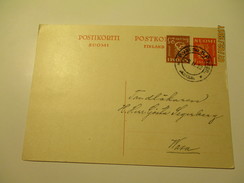 FINLAND TPO TRAIN MAIL  , POSTAL STATIONERY  , OLD POSTCARD , O - Enteros Postales