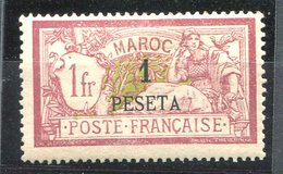 Maroc * N° 16 - 1 Pesetas  S.  1f  - Lie De Vin Et Olive - - Neufs