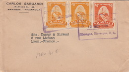 Lettre Managua Nicaragua 20x2&50 Centavos Pour La France Cover - Nicaragua