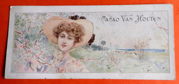 Cacao VAN HOUTEN Belle Chromo Marque Page Femme Chapeau Art Nouveau - Van Houten