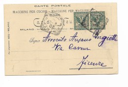 Francobolli 5 Centesimi Aquila Sabauda Su Carta Postale - Marcophilie