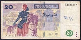 TUNISIA 20 DINARS 1992 P-88 G-VG  "free Shipping Via Regular Air Mail (buyer Risk)" - Tusesië