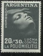 ARGENTINA 1949 POLIO MEDICINE POLIOMIELITIS CENT. 20 + 30 MNH - Neufs