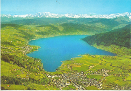 Aegerisee Mit Alpen - Unter- / Oberägeri  (Flugbild)              1991 - Oberägeri