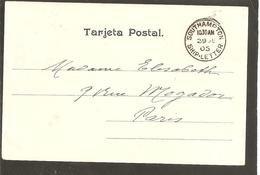 Spanje Santa Cruz Tenerife> Southampton Ship-Letter 1905>Paris - Postmark Collection