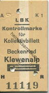 Schweiz - LBK Luftseilbahn Beckenried Klewenalp  - Kontrollmarke Für Kollektivbillet - Europe