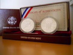 USA 2 X 1 DOLLAR $ SILVER PROOF 1995 P ATLANTA CENTENNIAL OLYMPIC GAMES - Gedenkmünzen