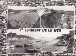 Saint LAURENT DE LA MER PLERIN CPSM Multivues  Le Bassin La Baie De St Laurent Le Port La Plage Circulée - Plérin / Saint-Laurent-de-la-Mer
