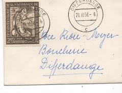 2688 Carta Tamaño Tarjeta De Visita , Differdange 1958 Luxemburgo, - Brieven En Documenten