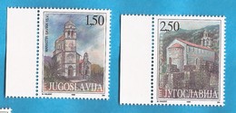1998  2845-46  MONTENEGRO CRNA GORA   JUGOSLAWIEN JUGOSLAVIJA ARCHITETTURE, MONASTERI   MNH - Abbeys & Monasteries