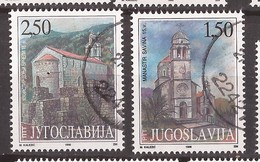 1998  2845-46  MONTENEGRO CRNA GORA   JUGOSLAWIEN JUGOSLAVIJA ARCHITETTURE, MONASTERI   USED - Gebraucht