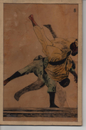 SPORTS De COMBAT JUDO Ou JU-JITSU - ILLUSTRATEURS  à IDENTIFIER  DESSIN Ou LITHO ANCIEN Sur CADRE -  - VOIR SCAN SUPERBE - Arti Martiali