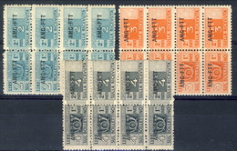 Trieste Zona A Pacchi 1949 - 53 N. 14-15-16 In Gruppi Di 4, MNH Cat. € 12 - Paquetes Postales/consigna