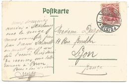 ALSACE LORRAINE CARTE DE STRASBOURG POUR LYON DU 1/3/1908 - Andere & Zonder Classificatie