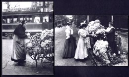 CPA  PARIS 1900-  REPRODUCTION  CAISSE NATIONALE DES MONUMENTS HISTORIQUES- LA BOUQUETIERE- LA MARCHANDE - 2 SCANS - Street Merchants