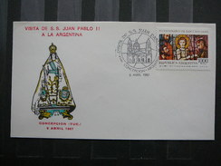 Argentina FDC 1987 # Visit Pope John Paul II. PAPA J. Paulius. Giovanni Paolo II. Juan  Pablo II. Concepcion - Christentum