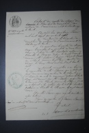 Ancien Certificat De Stage Notaire à Chaillé Le Marais Fontenay Le Comte Lettre Cachet Timbre Impérial 1857 - Unclassified